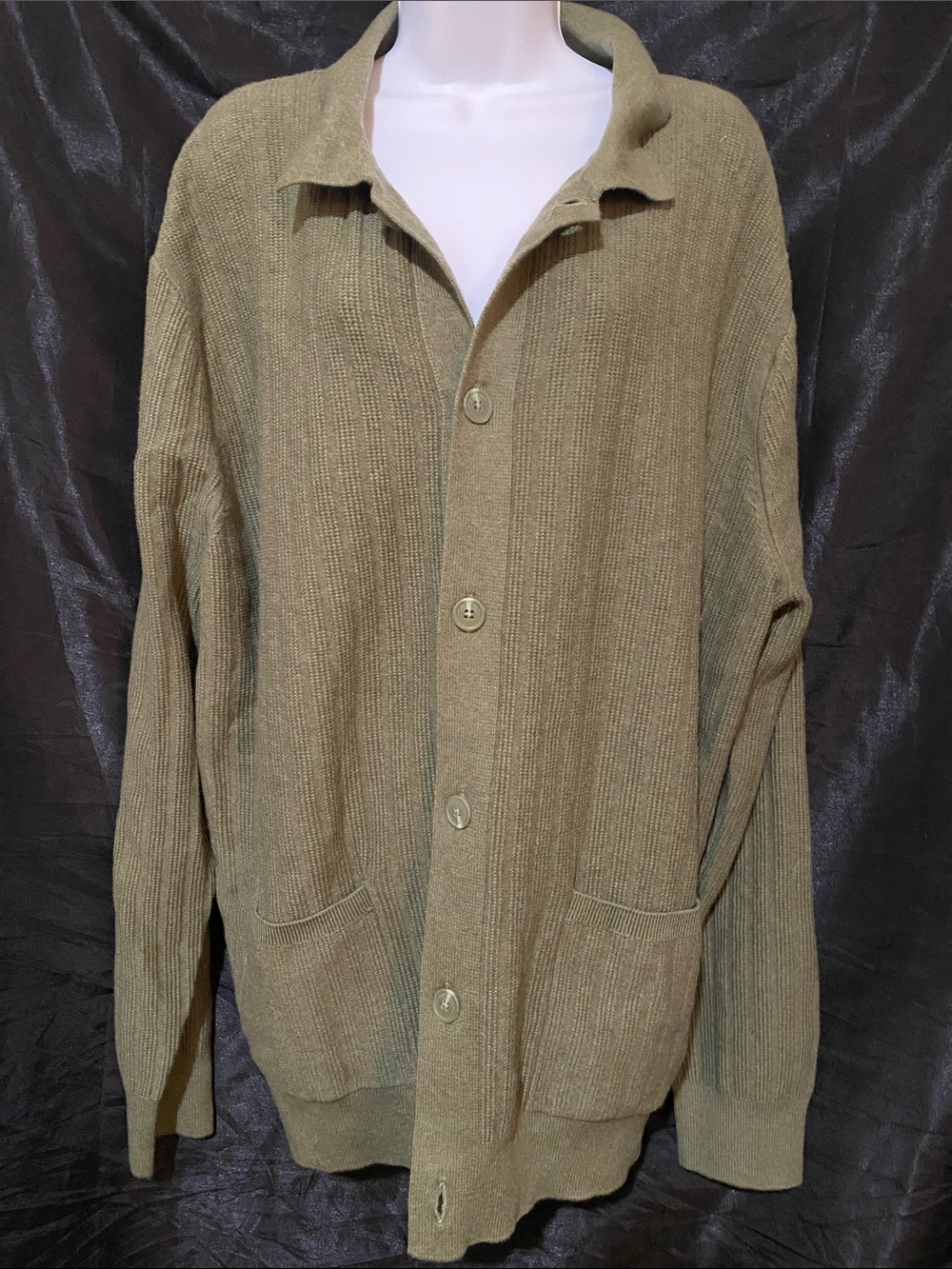 Goodfellow & Co Olive Off-the-Shoulder Ribbed Sweater
